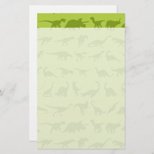 Cute Green Dinosaurs Pattern for Boys Briefpapier (Voorkant / Achterkant)