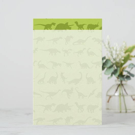 Cute Green Dinosaurs Pattern for Boys Briefpapier (Staand voorkant)