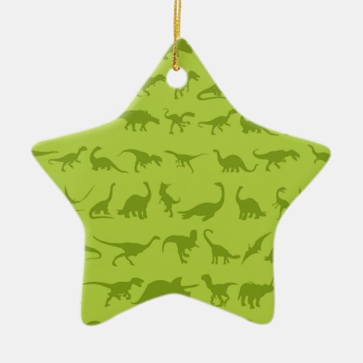 Cute Green Dinosaurs Pattern for Boys Keramisch Ornament (Voorkant)