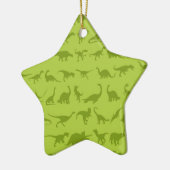 Cute Green Dinosaurs Pattern for Boys Keramisch Ornament (Links)