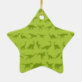 Cute Green Dinosaurs Pattern for Boys Keramisch Ornament (Achterkant)