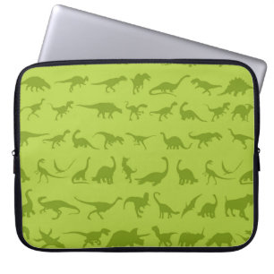Cute Green Dinosaurs Pattern for Boys Laptop Sleeve