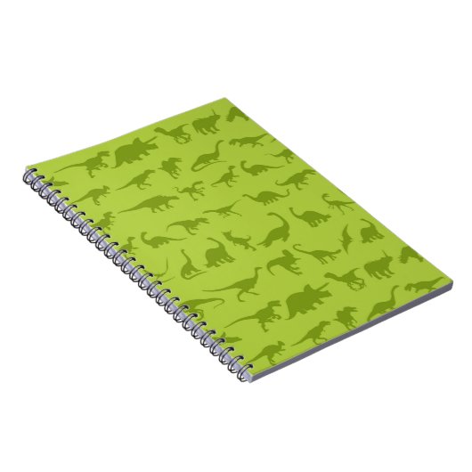 Cute Green Dinosaurs Pattern for Boys Notitieboek (Rechterzijde)
