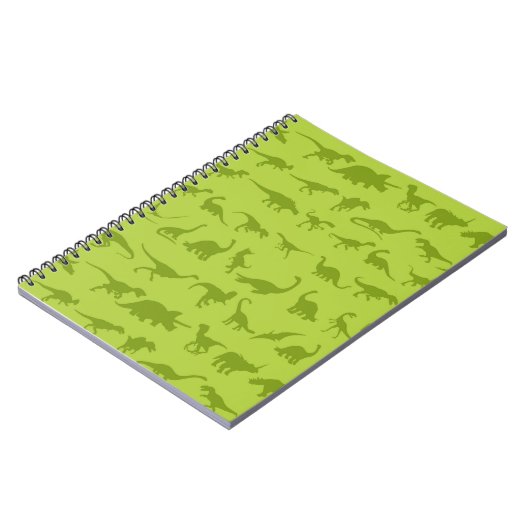Cute Green Dinosaurs Pattern for Boys Notitieboek (Linkerzijde)