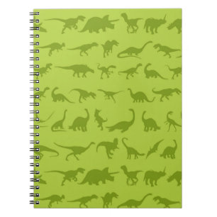 Cute Green Dinosaurs Pattern for Boys Notitieboek