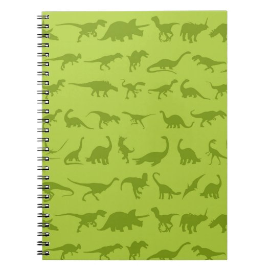 Cute Green Dinosaurs Pattern for Boys Notitieboek (Voorkant)