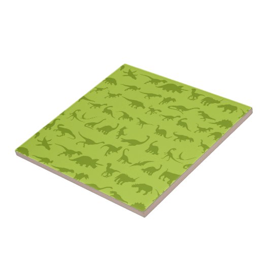 Cute Green Dinosaurs Pattern for Boys Tegeltje (Zijkant)