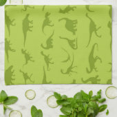 Cute Green Dinosaurs Pattern for Boys Theedoek (Gevouwen)