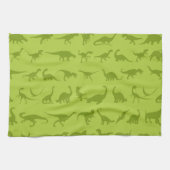 Cute Green Dinosaurs Pattern for Boys Theedoek (Horizontaal)
