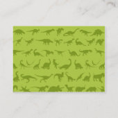 Cute Green Dinosaurs Pattern for Boys Visitekaartje (Achterkant)