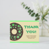 Cute Green Donut Dank je Briefkaart (Staand voorkant)