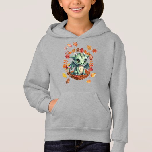 Cute Green Dragon “Autism Awesome Autumn” Design  (Voorkant)