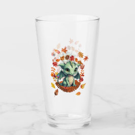 Cute Green Dragon “Autism Awesome Autumn” Design  Glas