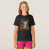 Cute Green Dragon “Autism Awesome Autumn” Design  T-shirt (Voorkant volledig)