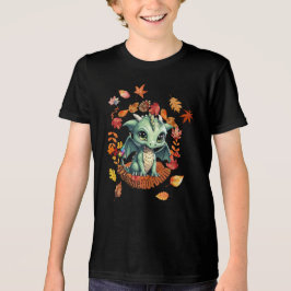 Cute Green Dragon “Autism Awesome Autumn” Design  Tri-Blend Shirt