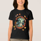 Cute Green Dragon “Autism Awesome Autumn” Design  Tri-Blend Shirt (Voorkant)