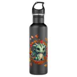 Cute Green Dragon “Autism Awesome Autumn” Design  Waterfles
