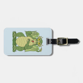 Cute Green Dragon Bagagelabel