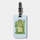 Cute Green Dragon Bagagelabel (Voorkant verticaal)