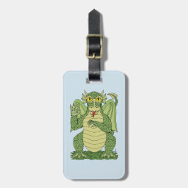 Cute Green Dragon Bagagelabel
