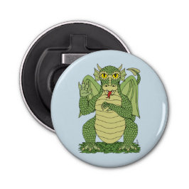 Cute Green Dragon Button Flesopener