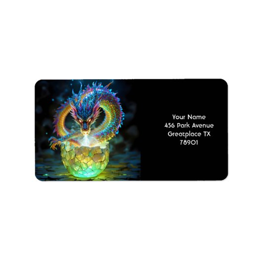 Cute Green Dragon Egg Etiket (Voorkant)