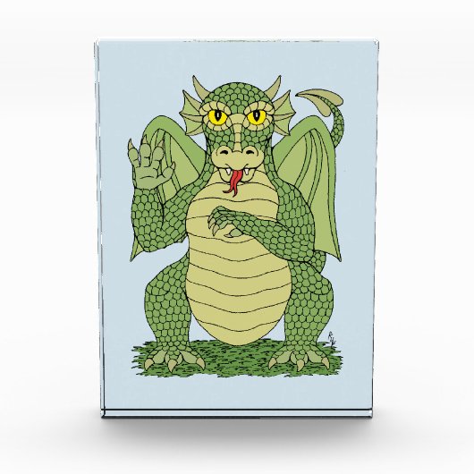 Cute Green Dragon Fotoblokken (Voorkant)