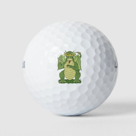 Cute Green Dragon Golfballen (Voorkant)