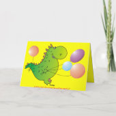 Cute Green Dragon Happy Birthday Wenskaart Kaart (Achterkant)
