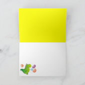 Cute Green Dragon Happy Birthday Wenskaart Kaart (Binnen)