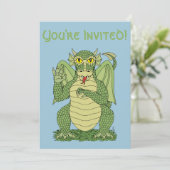 Cute Green Dragon Kaart (Staand voorkant)