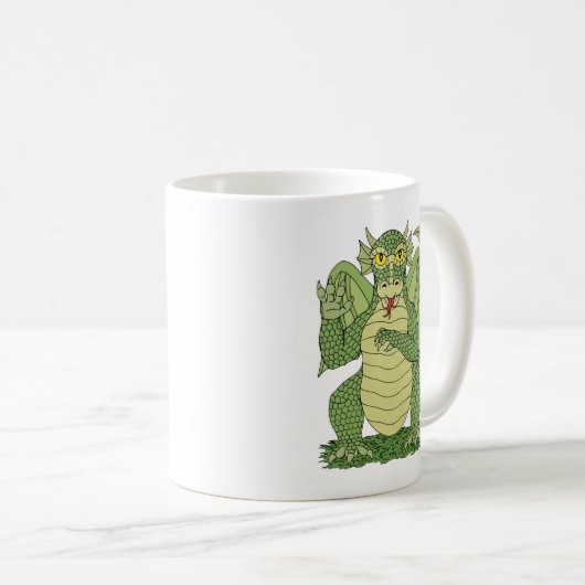 Cute Green Dragon Koffiemok (Voorkant rechts)