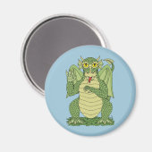 Cute Green Dragon Magneet (Voorkant / Achterkant)