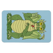 Cute Green Dragon Magneet (Horizontaal)