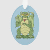 Cute Green Dragon Ornament (achterkant)