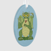 Cute Green Dragon Ornament (voorkant)