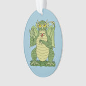Cute Green Dragon Ornament (voorkant)