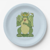 Cute Green Dragon Papieren Bordje (Voorkant)