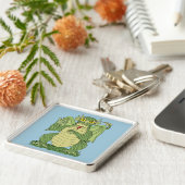 Cute Green Dragon Sleutelhanger (Zijkant)