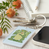 Cute Green Dragon Sleutelhanger (Voorkant Rechts)