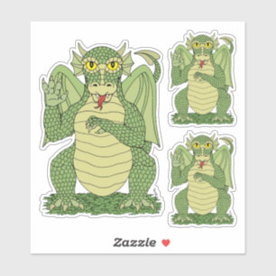 Cute Green Dragon Sticker