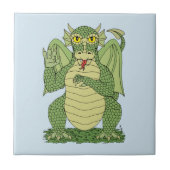 Cute Green Dragon Tegeltje (Voorkant)