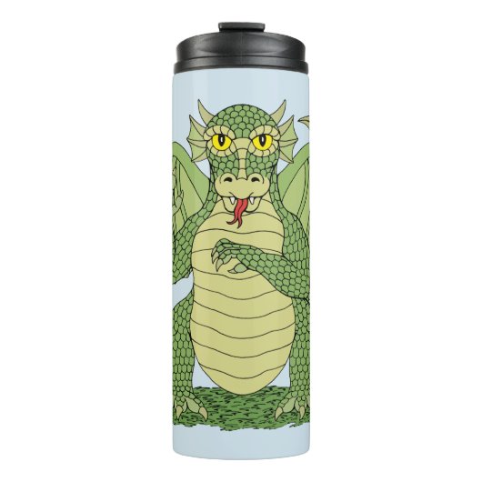 Cute Green Dragon Thermosbeker (Voorkant)