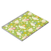Cute Green Duck & Daisy Flower Seamless Pattern Notitieboek (Linkerzijde)