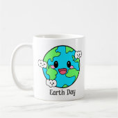 Cute Green Earth Day Coffee Mok (Links)