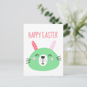 Cute Green Easter Bunny Feestdagenkaart
