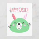 Cute Green Easter Bunny Feestdagenkaart (Voorkant)