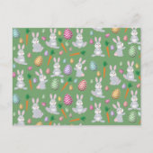 Cute Green Easter Bunny Rabbit Patroon Feestdagenkaart (Voorkant)