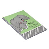 Cute Green Elephant Baby shower Guest Book Notitieboek (Rechterzijde)
