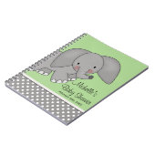 Cute Green Elephant Baby shower Guest Book Notitieboek (Linkerzijde)